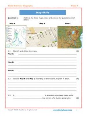 cover image of Grade 7 Geography Test 1: Map Skills A